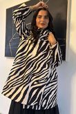 Cori Longline Jacket Zebra